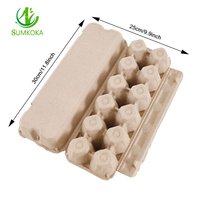 Boîte à œufs en pulpe moulée en papier recyclé écologique SUMKOKA à 12 cellules, compostable, jetable, pour l'emballage des œufs