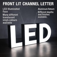 Letrero Luminoso LED con Borde Metálico Personalizado, Retroiluminado y con Iluminación Frontal, Letras de Canal LED, Cara Acrílica Impermeable, Letrero Publicitario para Negocios y Tiendas
