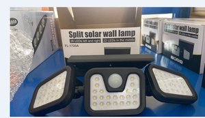 Commande en gros 270 °   Projecteurs solaires grand angle à 3 têtes, 74 LED, détecteur de mouvement, lampe extérieure détachable en plastique ABS - Product Image 6