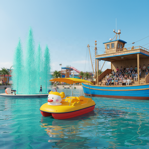 <span class=keywords><strong>Bateau</strong></span> électrique Canard à bec <span class=keywords><strong>moche</strong></span> en fibre de verre épaissie, à double pédale, pour parc aquatique, tourisme panoramique et loisirs nautiques - Product Image 1