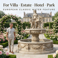 Fontaine en marbre européen en gros, statue de déesse, élément aquatique, bec en coquille de chérubin sculpté à la main pour manoir, parc, hôtel