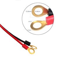 Kabel Daya Terminal O-Ring dengan Colokan Pemantik Rokok Mobil, Kabel Merah Hitam untuk Pengisian Baterai RV dan Sepeda Motor