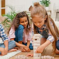 Vente chaude enfants décoration projet de bricolage éduquer faire des mathématiques puzzle mini naturel blanc bloc de bois cube bois artisanat