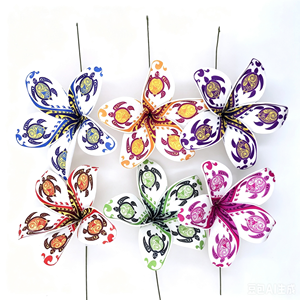 Pique à cheveux en mousse EVA motif <span class=keywords><strong>tortue</strong></span> tribale polynésienne, fleur de frangipanier hawaïenne pour fête de Luau sur la plage - Product Image 1
