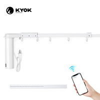 KYOK 118"L X 11"W Rideaux Électriques Intelligents Wi-Fi Motorisés avec Télécommande