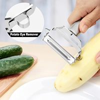 Groente- en fruitenschiller 1-delig handmatig multifunctioneel keukengereedschap met dubbele kop voor scherpe julienne, zwaar uitgevoerd roestvrij staal