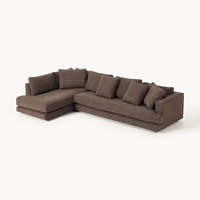 Sofá Modular en Forma de L de Lujo, con Tela Bouclé, Ideal para Salas de Estar en Apartamentos Grandes