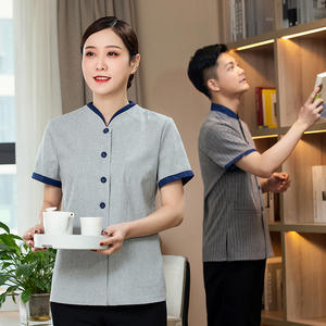 クリーナーチュニックとパンツレストランスタッフスクラブユニフォームのためのユニセックスハウスキーピング受付ホテルユニフォーム - Product Image 1