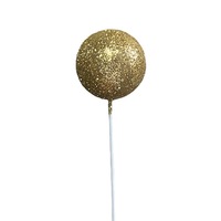 5 Stück/Packung 2cm 2,5cm 3cm 4cm Frohe Weihnachten Glitzerpuder Schaumstoff-Kuchendekoration Luxuriöse Schaumstoff-Kuchenkugeln Cupcake-Dekoration