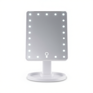 Modern Square LED Makeup <b>Mirror</b> With Touch Switch, <b>Plastic</b> Frame, Freestanding Design, Battery Operated, Ideal For Home Use By M - Product Image 1