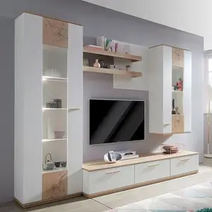 New Design Luxury Modern Home Entertainment Wall Unit Meuble Tv Stand Tv Cabinet With Fireplace