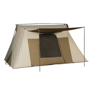 Custom canvas large space camping tent made in China waterproof double layer lightweight camping tent