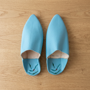 Sandales pour femmes en tissu synthétique bleu, légères, à bout pointu, pour l'intérieur, toutes saisons - Product Image 5