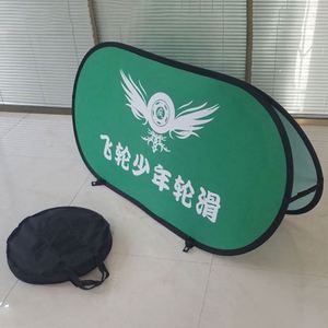 Custom Foldable Pop <b>Banner</b> Stand Zinc-plated Steel Frame Multiple Shapes Metallic Polyester Materials Custom Color Silk Screen - Product Image 5