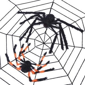 Halloween <strong>Fake</strong> 30cm Black <strong>Spider</strong> and Cobweb for Party Decoration - Product Image 1