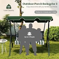 Balançoire de véranda pour enfants à 3 places, personnalisable, détachable, réglable, en métal, imperméable, pour extérieur, patio, jardin