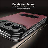 Étui de téléphone pliable en cuir PU à fermeture magnétique puissante pour iPhone Duo, avec support métallique invisible et protection intégrale anti-chute