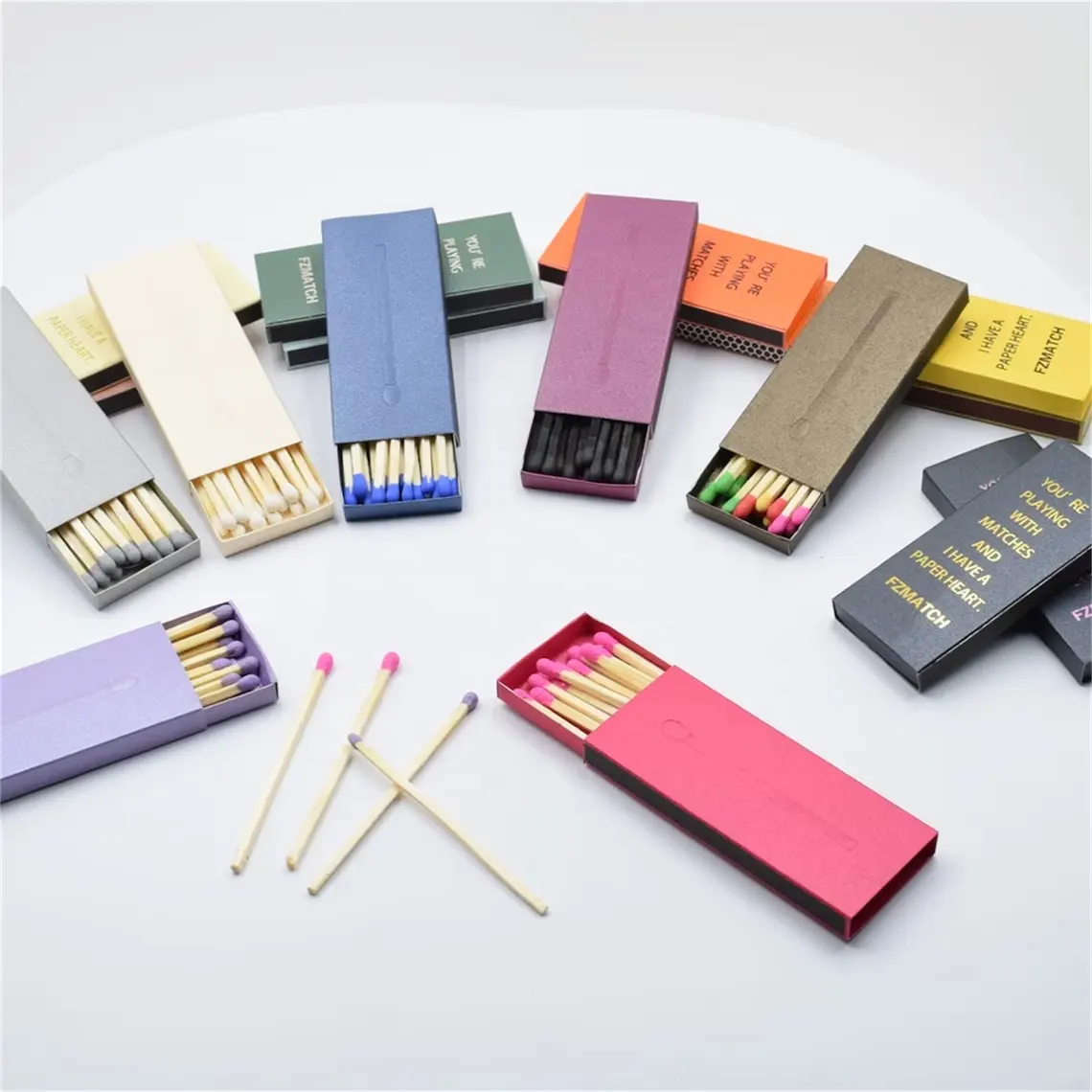 Factory wholesale customized match box long wooden stick matches