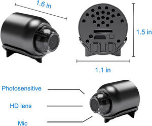 Mini Cámara Inteligente X5 WiFi, Cámaras WiFi 1080P 480P HD, Gran Angular, Detección de Movimiento, Cámara de Seguridad Inalámbrica <span class=keywords><strong>Miniatura</strong></span> - Product Image 2