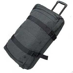 Preto 24 ''Weekend Cabin Duffel Bag Bagagem com rolo impermeável Wheeled Rolling Travel Duffle Bag On Wheels