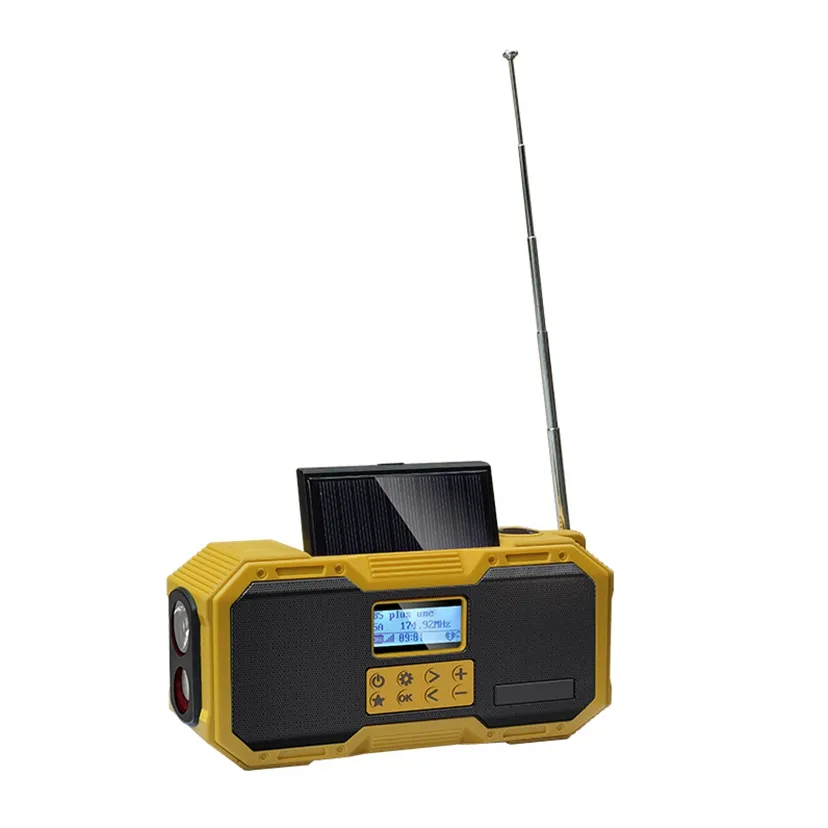 全ヨーロッパデジタルラジオスピーカーCdカセットMcワイヤレスBt DAB AM Fmラジオソーラーパネル/ハンドクランクパワー付き