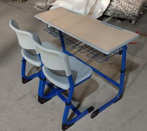 Escritorio y silla ajustables personalizables de buena calidad, juegos escolares, escritorios y sillas escolares, silla y mesa dobles para estudiantes - Product Image 3