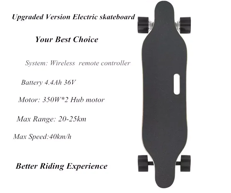 Stock Dual Hub Motor Adult  Best Electric Longboard Skateboard