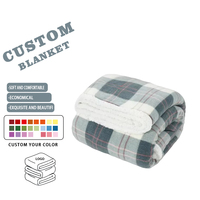 Couverture en molleton Sherpa, couverture réversible confortable et mignonne en fourrure, couvertures à carreaux moelleuses et chaudes en peluche pour canapé-lit