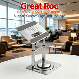 <span class=keywords><strong>Support</strong></span> d'ordinateur <span class=keywords><strong>portable</strong></span> télescopique à base rotative, hybride en acier au carbone et aluminium, base pivotante à 360° <span class=keywords><strong>pour</strong></span> ordinateurs portables de <span class=keywords><strong>17</strong></span> pouces - Product Image 2