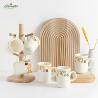 Prêt à expédier, grande réduction, cadeau pour le bureau et la maison, tasse à thé en céramique avec motifs floraux, mug à café en céramique