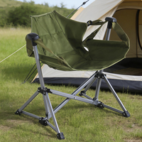 Chaise longue d'extérieur pliable et inclinable, chaise lune portable à dossier haut pour le camping, les pique-niques, les barbecues en plein air et les voyages