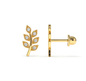 Nueva joyería fina de moda moderna elegante de alta calidad para niñas 925 Plata 14K hoja diamante hélice Piercing Stud pendientes - Product Image 4