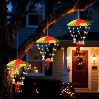 Nouveauté Nicro : Guirlandes lumineuses LED en forme de parachute de Père Noël, alimentées par énergie solaire/batterie, avec télécommande 8 modes, IP65, décorations de Noël