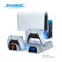 Station de charge et de rangement pour disques de jeu DOBE personnalisée, support vertical avec système de refroidissement par ventilateur pour accessoires de console de jeu PS5