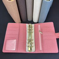 Offre spéciale Bague en or personnalisée Organisateur d'argent de luxe Planificateur avec porte-cartes Poche zippée Carnet de notes Budget Classeur en cuir
