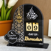 DAMAI Ramadan Dekoration 2025 Muslimischer Islamischer Eid Mubarak Countdown-Kalender Tisch Ramadan Zubehör Weiß-Gold Ramadan Kalender