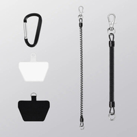 Cordon de sécurité rétractable à ressort avec attache pour coques de téléphone, portefeuilles, clés – Sangle de téléphone extensible