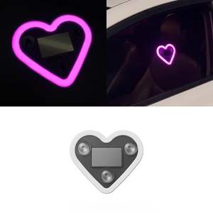 Lampe d'ambiance de voiture LED solaire Skyearth en forme de cœur, rouge, bleu, bleu glacé, avec ventouse pour la décoration des fenêtres, universelle - Product Image 6