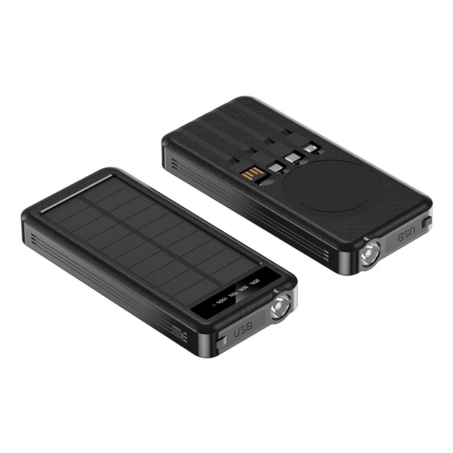 10000mAh Solar Power Bank Outdoor Portable Charger Multi-Device Travel Charger Wireless Fast Charging Power Bank