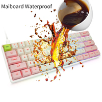 SK61 61Keys Mini Pink/white Grey/white Keyboard Mekanik Gaming Tahan Air