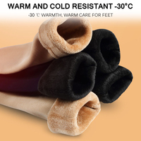 Chaussettes thermiques en laine et velours pour femme, chaussettes chaudes, épaisses, en laine douce, de couleur unie, pour l'hiver