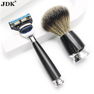 JDK-Juego de afeitado de seguridad, clásico, negro, con tazón y soporte - Product Image 2