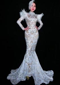 Vestido Largo Elegante de Diseño Retro, Vestidos Curvos Hasta el Suelo, Vestidos de Noche para Mujer Madura, Ropa Sexy para Fiesta, Ropa de Escenario - Product Image 5