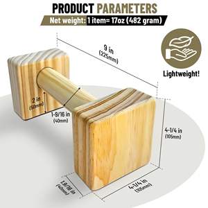 معدات تمارين الكاليستينكس من JQ، قضبان متوازية خشبية محمولة، حامل تمارين الضغط، قضبان متوازية للتدريب الخارجي - Product Image 3