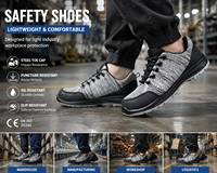 Chaussures de sécurité AOXIANG à coupe basse unisexe, protection du travail, embout en acier, antistatiques, semelle intermédiaire en PU, maille noire, pour l'automne, directement de l'usine