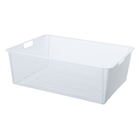 Paniers de rangement légers et portables en métal grillagé pour armoire, cuisine et garage - Empilables et pliables pour aliments, outils et literie