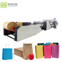 Machine à sacs en papier industrielle à fond carré ROKIN BRAND, équipement de production de sacs en papier entièrement automatique