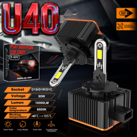 Phare à LED pour voiture Canbus Haute Puissance 80W 8000LM 6500K U Tube de Cuivre Pilote Externe Ventilateur Silencieux Bonne Qualité Ampoule U40 D1 D2 D3 D5