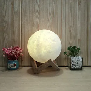 Multifunktions-3D-Lampe Moon Earth Home Schlafzimmer Kreative Stimmung Nachtlicht USB Recharge Touch Control Bunte Mond lampe