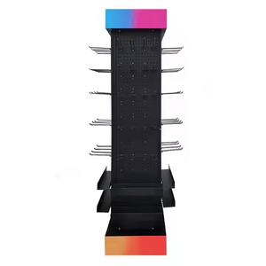 Best-Selling 360-Degree Four-Sided Rotating Display Stand <strong>Metal</strong> Supermarket Rack with Wire <strong>Shelving</strong> for <strong>Storage</strong> - Product Image 2